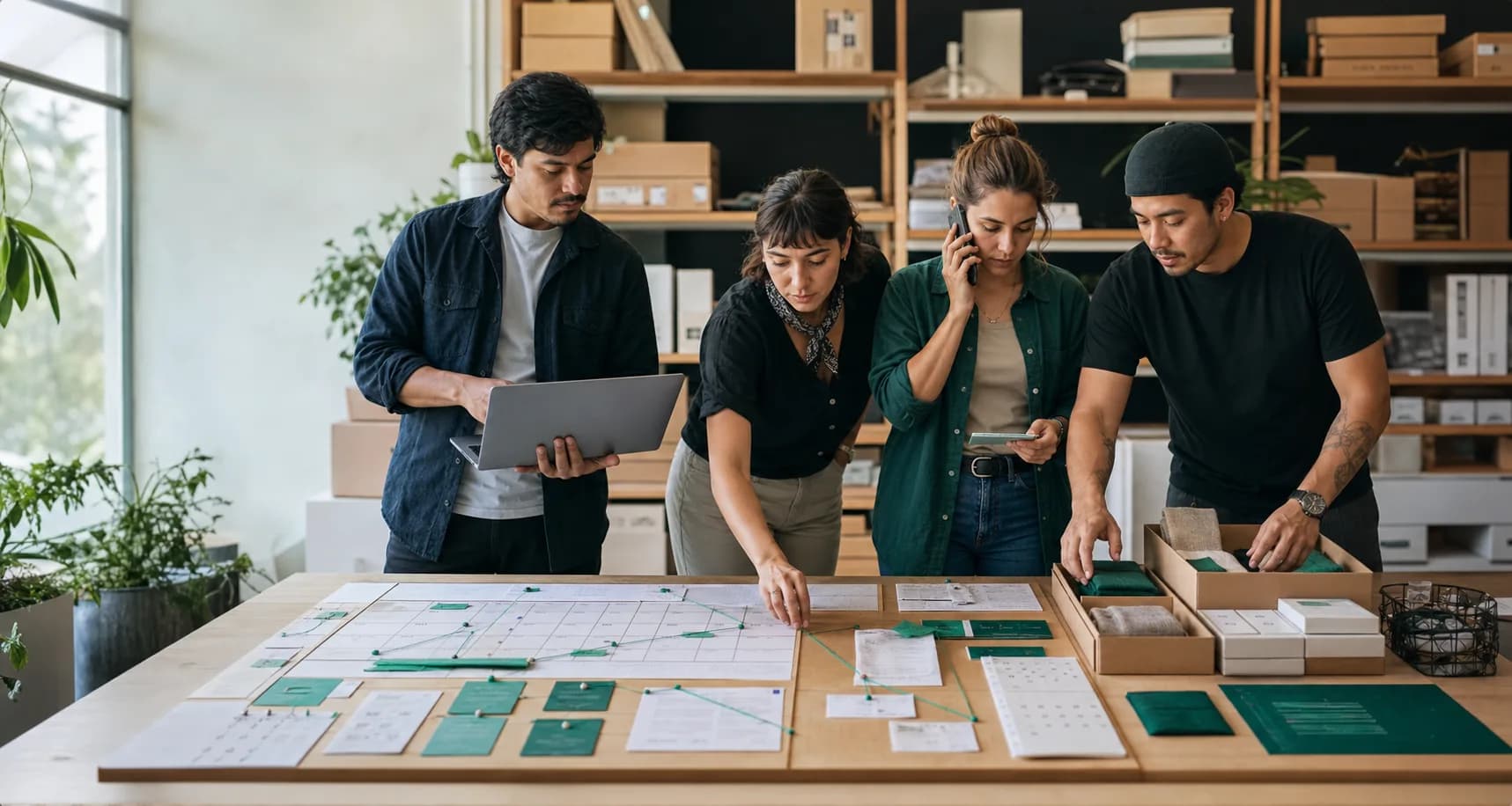 Equipo coordinando ventas, soporte, agenda e inventario sobre un mismo tablero de operaciones